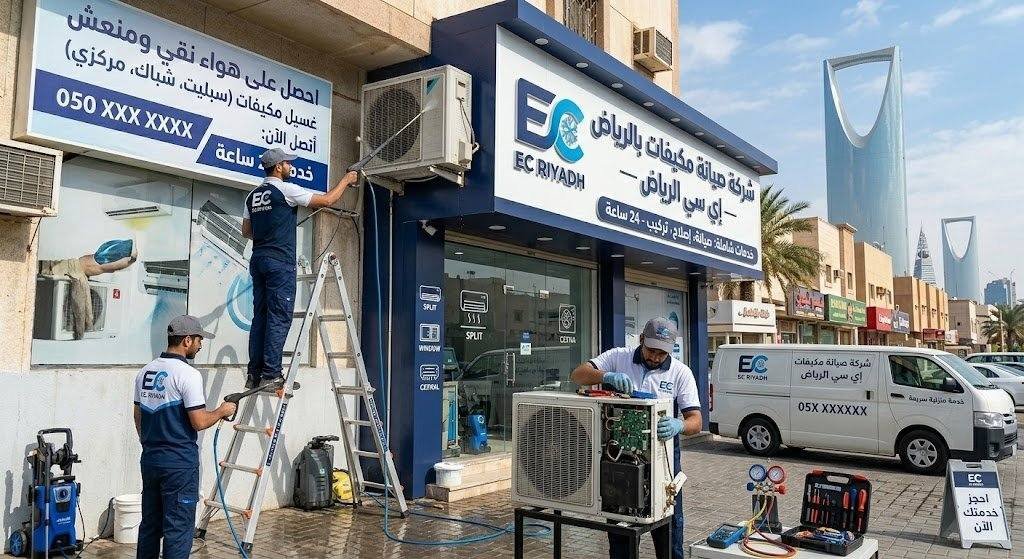 شركة صيانة مكيفات بالرياض | تركيب وتصليح فوري - إي سي الرياض